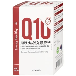 Viên uống Living Healthy CoQ10 150mg hỗ trợ tim mạch, tuần hoàn máu (60 viên)