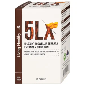 Viên uống Living Healthy 5-Loxin Boswellia Serrata Extract + Curcumin hỗ trợ giảm viêm khớp (60 viên)