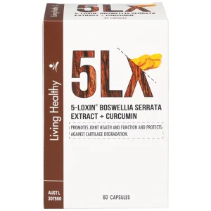Viên uống Living Healthy 5-Loxin Boswellia Serrata Extract + Curcumin hỗ trợ giảm viêm khớp (60 viên)