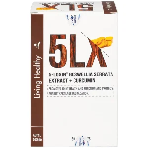 Viên uống Living Healthy 5-Loxin Boswellia Serrata Extract + Curcumin hỗ trợ giảm viêm khớp (60 viên)