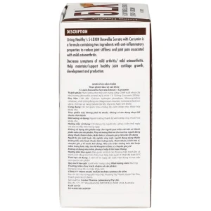 Viên uống Living Healthy 5-Loxin Boswellia Serrata Extract + Curcumin hỗ trợ giảm viêm khớp (60 viên)