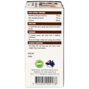 Viên uống Living Healthy 5-Loxin Boswellia Serrata Extract + Curcumin hỗ trợ giảm viêm khớp (60 viên)