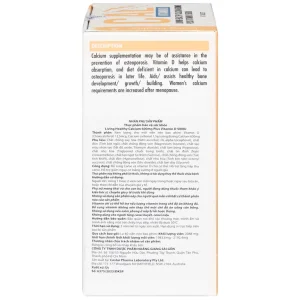 Viên uống Living Healthy Calcium 600mg Plus Vitamin D 500IU hỗ trợ phát triển xương, răng (60 viên)