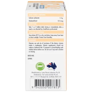 Viên uống Living Healthy Calcium 600mg Plus Vitamin D 500IU hỗ trợ phát triển xương, răng (60 viên)