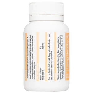 Viên uống Living Healthy Calcium 600mg Plus Vitamin D 500IU hỗ trợ phát triển xương, răng (60 viên)