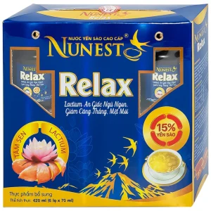 Nước Yến Sào Cao Cấp Nunest 15% Relax an giấc ngủ ngon, giảm căng thẳng, mệt mỏi (6 hũ x 70ml)