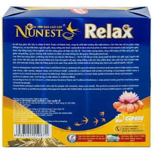 Nước Yến Sào Cao Cấp Nunest 15% Relax an giấc ngủ ngon, giảm căng thẳng, mệt mỏi (6 hũ x 70ml)