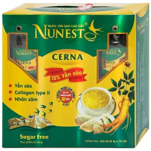 Nước Yến Sào Cao Cấp Nunest 15% Cerna bồi bổ cơ thể, tăng cường sức khỏe (6 hũ x 70ml)