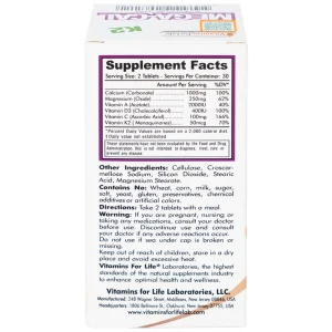 Viên uống Mega-Cal 1000 Vitamins For Life giúp bổ sung canxi, chống loãng xương (60 viên)