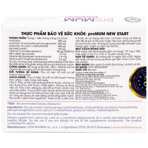 Viên uống proMUM New Start bổ sung vitamin và khoáng chất cho phụ nữ có kế hoạch mang thai (2 vỉ x 15 viên)