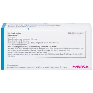 Thuốc Levothyrox 100µg Merck điều trị bướu giáp, suy giáp, ung thư giáp (2 vỉ x 15 viên)