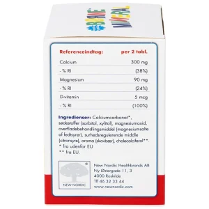 Viên nhai Borne Mineral New Nordic hỗ trợ phát triển xương, giúp tăng chiều cao, tăng đề kháng (120 viên)