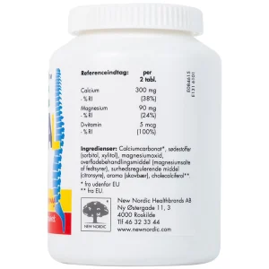 Viên nhai Borne Mineral New Nordic hỗ trợ phát triển xương, giúp tăng chiều cao, tăng đề kháng (120 viên)