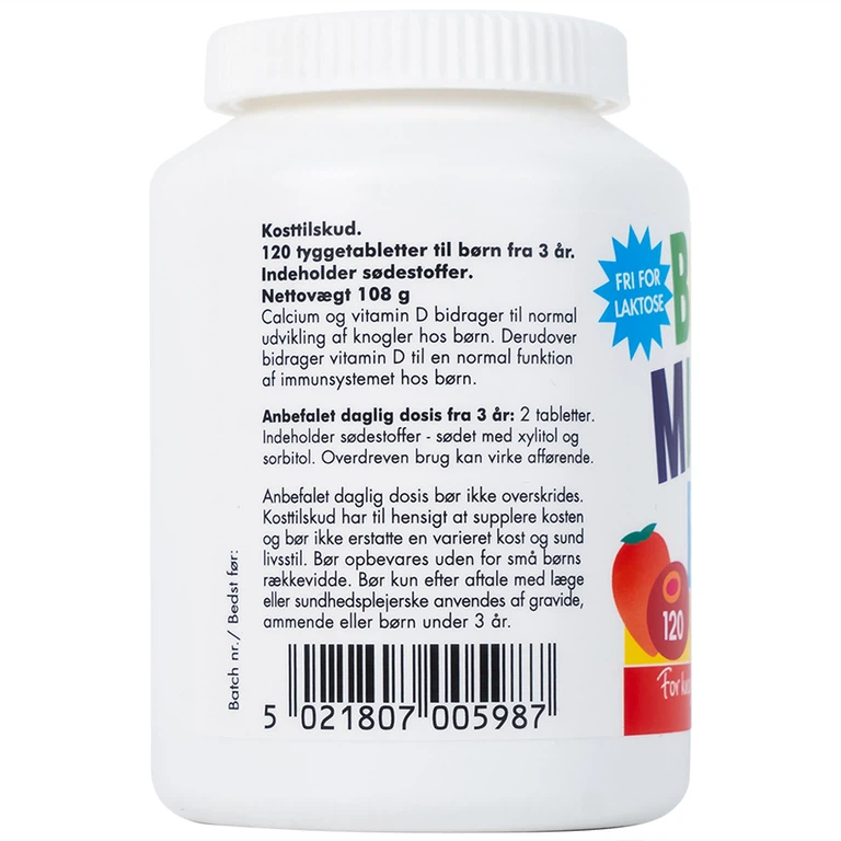 Viên nhai Borne Mineral New Nordic hỗ trợ phát triển xương, giúp tăng chiều cao, tăng đề kháng (120 viên)