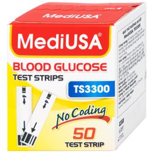 Que thử đường huyết MediUSA TS3300 sử dụng cùng máy đo đường huyết MediUSA GM3300 (50 que)