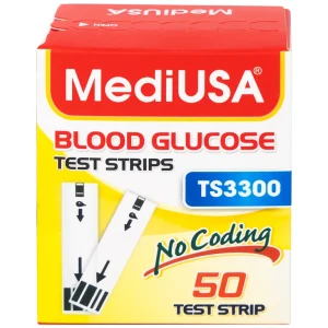 Que thử đường huyết MediUSA TS3300 sử dụng cùng máy đo đường huyết MediUSA GM3300 (50 que)