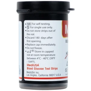 Que thử đường huyết MediUSA TS3300 sử dụng cùng máy đo đường huyết MediUSA GM3300 (50 que)