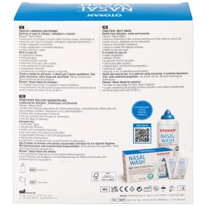 Bộ rửa xoang mũi Otosan Nasal Wash làm sạch sâu, hồi phục chứng viêm mũi dị ứng (1 kít + 30 gói)