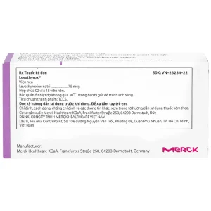 Thuốc Levothyrox 75µg Merck điều trị bướu giáp đơn thuần lành tính (2 vỉ x 15 viên)