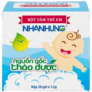Bột pha nước tắm trẻ em Nhân Hưng làm sạch da, kháng khuẩn (1g x 30 gói)