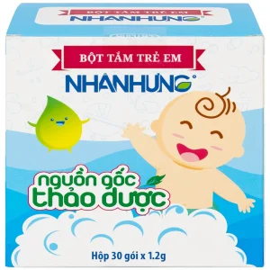 Bột pha nước tắm trẻ em Nhân Hưng làm sạch da, kháng khuẩn (1g x 30 gói)