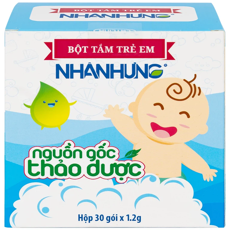 Bột pha nước tắm trẻ em Nhân Hưng làm sạch da, kháng khuẩn (1g x 30 gói)
