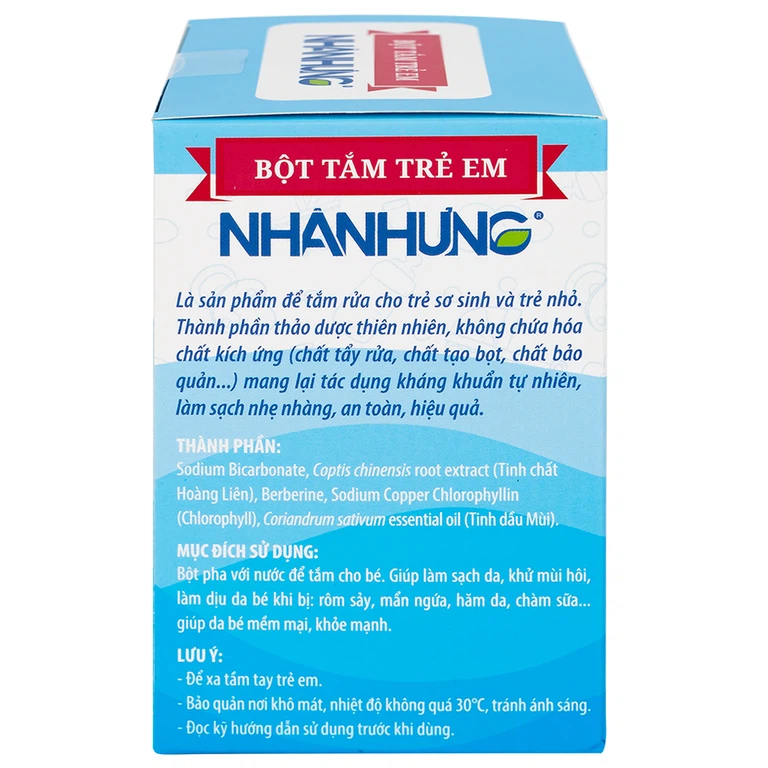 Bột pha nước tắm trẻ em Nhân Hưng làm sạch da, kháng khuẩn (1g x 30 gói)