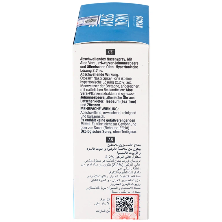 Dung dịch xịt mũi Otosan Nasal Spray Forte hỗ trợ điều trị viêm mũi, viêm xoang (30ml)