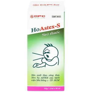 Siro HoAstex 90ml OPC dùng trị ho, giảm ho trong viêm họng, viêm phế quản