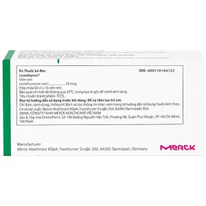Thuốc Levothyrox 25µg Merck điều trị bướu giáp đơn thuần lành tính (2 vỉ x 15 viên)