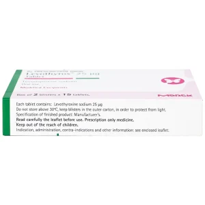 Thuốc Levothyrox 25µg Merck điều trị bướu giáp đơn thuần lành tính (2 vỉ x 15 viên)