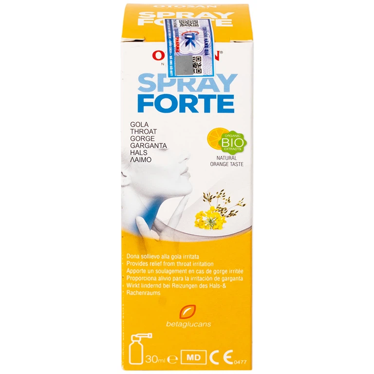 Xịt họng Otosan Spray Forte hỗ trợ điều trị viêm họng cấp, viêm hô hấp, giảm đau rát họng (30ml)
