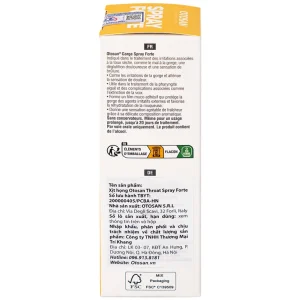 Xịt họng Otosan Spray Forte hỗ trợ điều trị viêm họng cấp, viêm hô hấp, giảm đau rát họng (30ml)