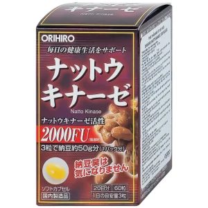 Viên nang Orihiro Nattokinase hỗ trợ giảm nguy cơ huyết khối (60 viên)