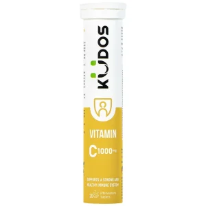 Viên sủi Kudos Vitamin C 1000mg hương chanh giúp bổ sung vitamin C cho cơ thể (20 viên)