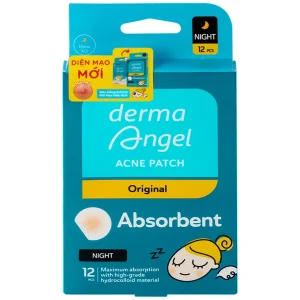 Miếng dán mụn ban đêm DermaAngel hút mụn, làm lành vết thương sau mụn (12 miếng x 15g)