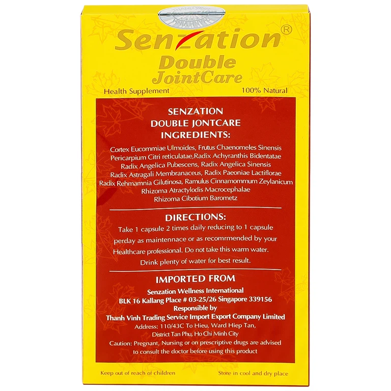 Viên uống Senzation Double JointCare hỗ trợ mạnh gân xương, giảm đau xương khớp (30 viên)