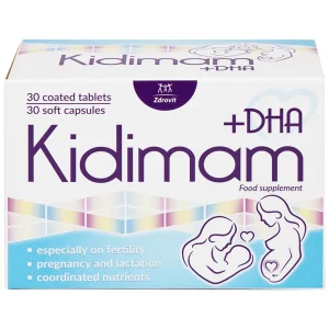 Viên uống Kidimam + DHA NP Pharma bổ sung vitamin, khoáng chất, DHA, EPA (5 vỉ x 12 viên)