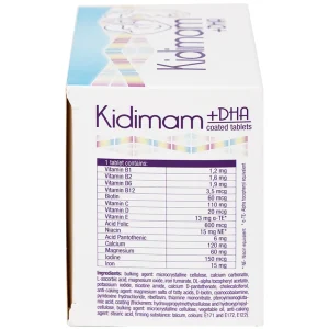 Viên uống Kidimam + DHA NP Pharma bổ sung vitamin, khoáng chất, DHA, EPA (5 vỉ x 12 viên)