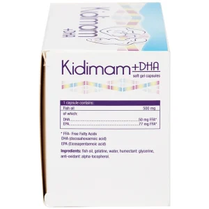 Viên uống Kidimam + DHA NP Pharma bổ sung vitamin, khoáng chất, DHA, EPA (5 vỉ x 12 viên)
