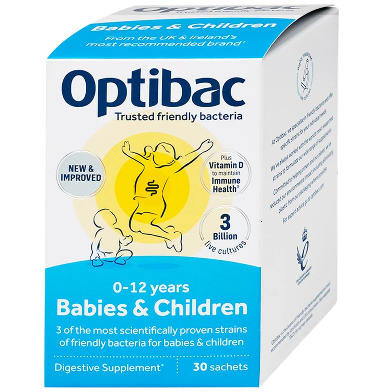 Bột Optibac Babies and Children Optibac Probiotics bổ sung lợi khuẩn cho đường ruột, hỗ trợ tiêu hóa (30 gói)