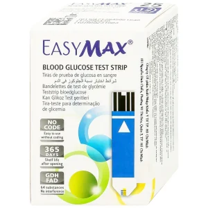 Combo 3 hộp que thử đường huyết Easy Max (25 que - Tặng máy do đường huyết Easy Max Tag)