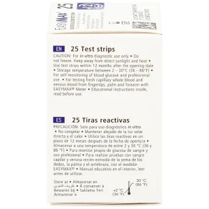 Combo 3 hộp que thử đường huyết Easy Max (25 que - Tặng máy do đường huyết Easy Max Tag)