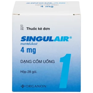 Thuốc Singulair 4mg Organon phòng và điều trị hen phế quản mạn tính (28 gói)