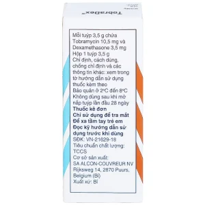 Thuốc mỡ tra mắt TobraDex Alcon điều trị viêm và nhiễm khuẩn (3,5g)