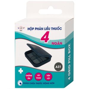Hộp phân liều thuốc 4 ngăn A31 Duy Thành màu xanh