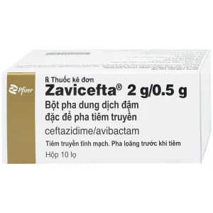 Thuốc Zavicefta 2g/0.5g Pfizer dùng trong nhiễm khuẩn ổ bụng, nhiễm trùng đường tiết niệu (10 lọ)