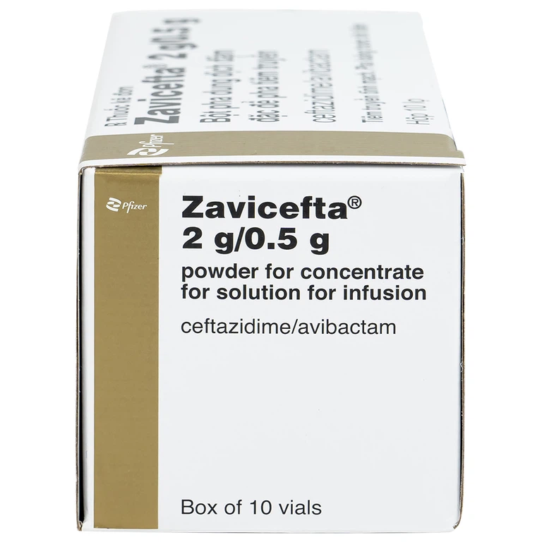 Thuốc Zavicefta 2g/0.5g Pfizer dùng trong nhiễm khuẩn ổ bụng, nhiễm trùng đường tiết niệu (10 lọ)