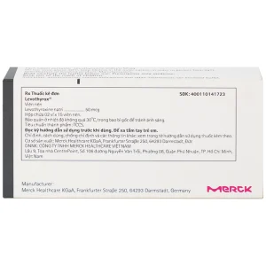 Thuốc Levothyrox 50µg Merck điều trị bướu giáp, suy giáp, ung thư giáp (2 vỉ x 15 viên)
