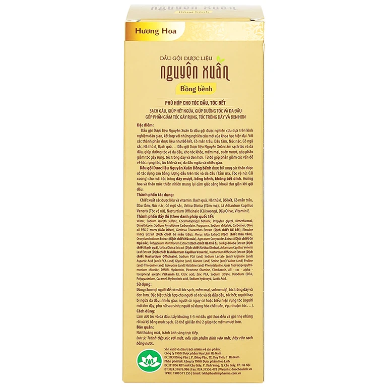 Dầu gội Dược liệu Nguyên Xuân Vàng Hoa Linh 275ml giảm gãy rụng, tóc khô và xơ